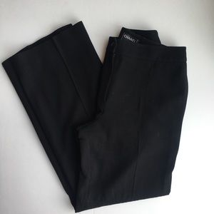 CHANEL  Wide Leg Black Wool Pants